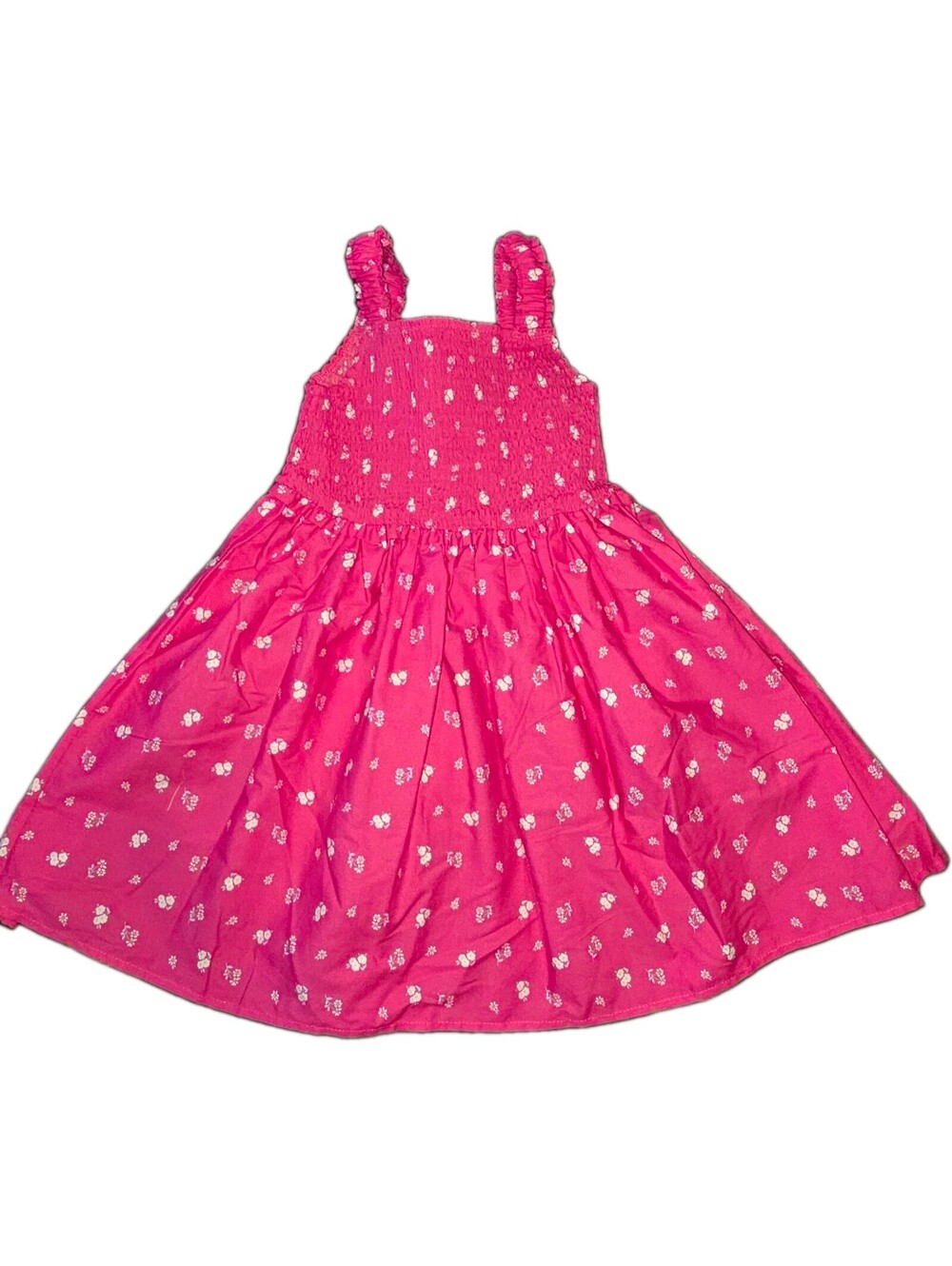 Blueberi Boulevard Girls Size 6 Pink Floral Smocked Ruffle Sundress Sleeveless